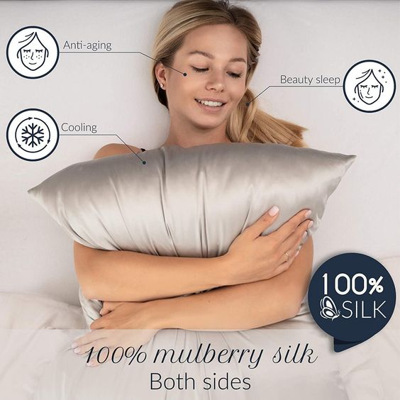 CHĂM SÓC DA, TÓC VỚI GỐI ĐƯỢC DỆT TỪ 100% SỢI TƠ TẰM TỰ NHIÊN