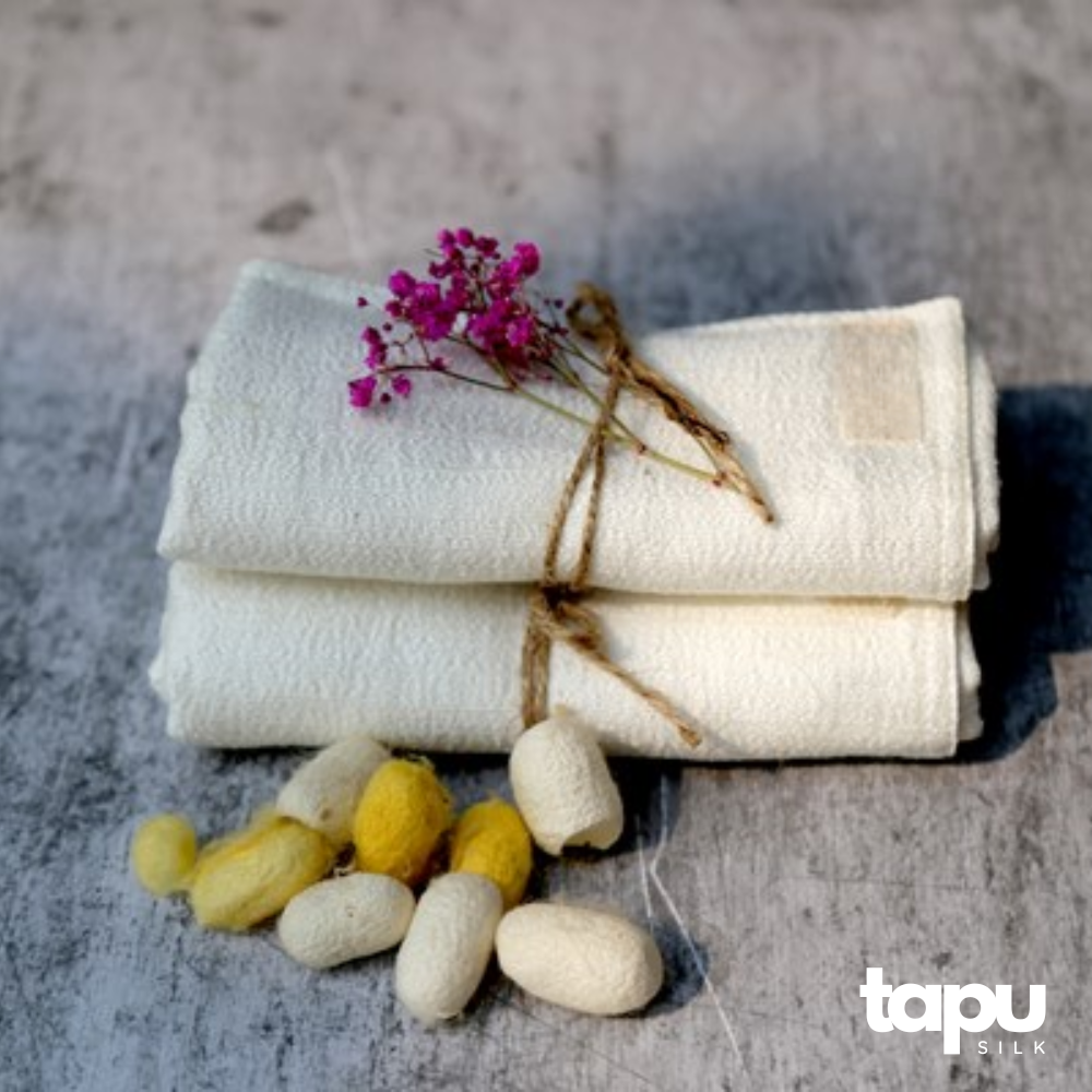 Khăn mặt tơ tằm tự nhiên 2 lớp cho trẻ em