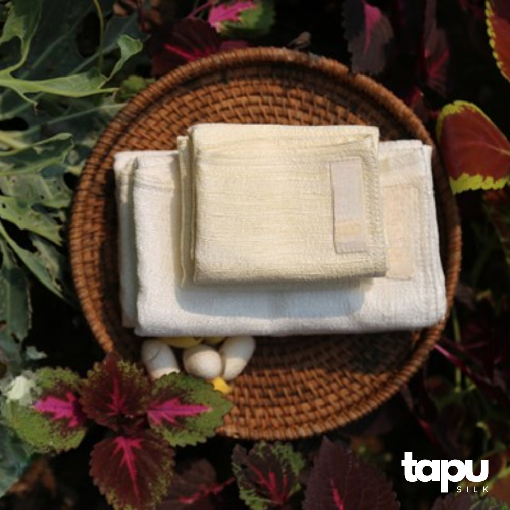 Khăn mặt đũi tơ tằm tự nhiên 3 lớp cho trẻ em