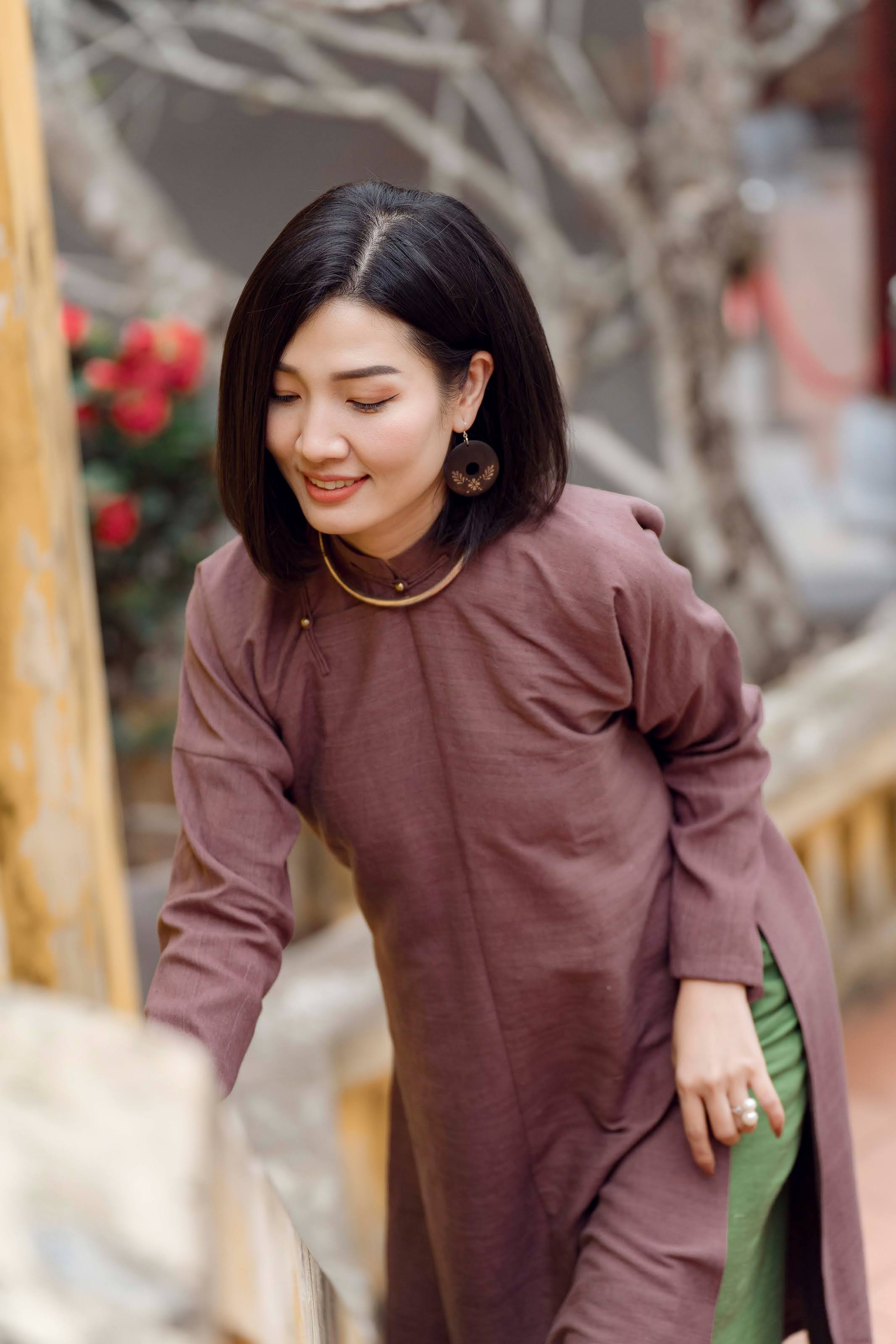 Luxury Ancient Silk Ao Dai | Natural Purple