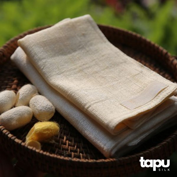 Khăn mặt đũi tơ tằm tự nhiên người lớn 2 lớp