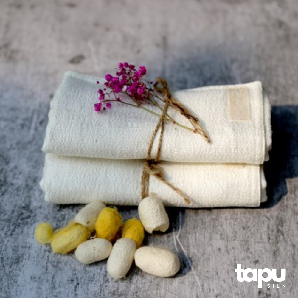 Khăn mặt đũi tơ tằm tự nhiên người lớn 3 lớp